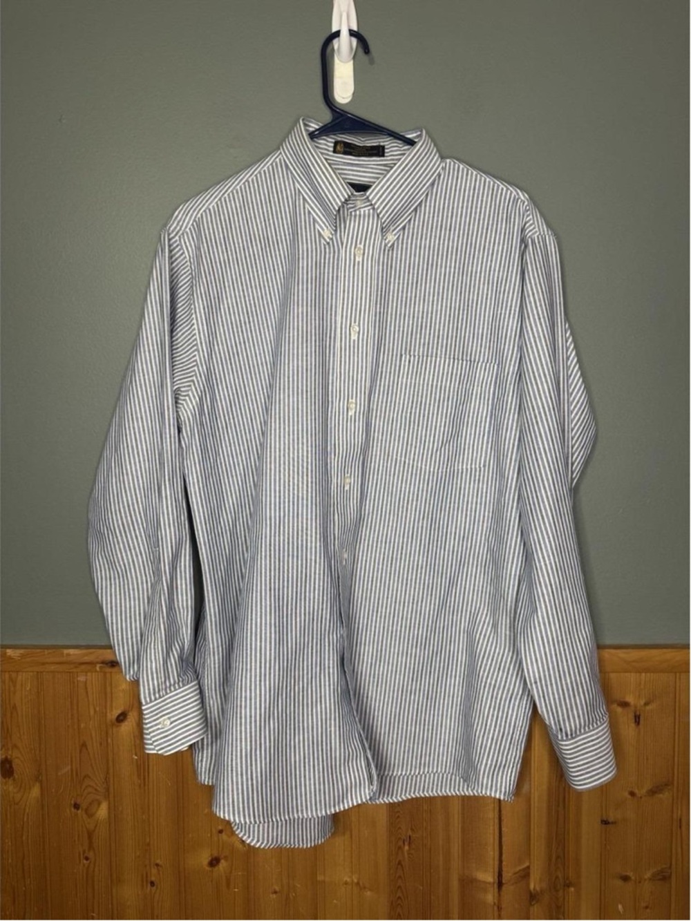 Classic Blue and White Striped Button-Down Shirt - Men's